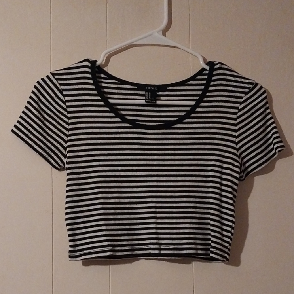Forever 21 Black and White Striped Tee